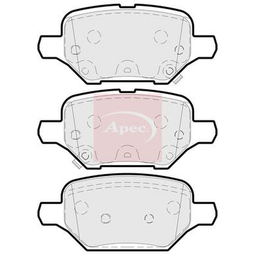 Apec Rear Brake Pad Set fits Opel Mokka / Mokka X 2012-2019 1.4 1.6