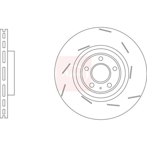 Apec 2 x Slotted/Internally Vented Brake Discs fits Porsche Macan 2014-2018 3.0