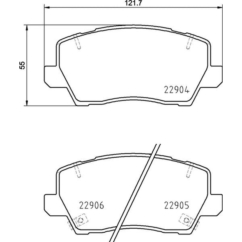 Brembo 4 x Front Brake Pad Set fits Kia Picanto III 2017-2018 1.0 1.2