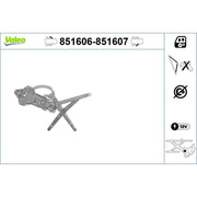 Valeo Electric Window Regulator Lifter Right Front 851607