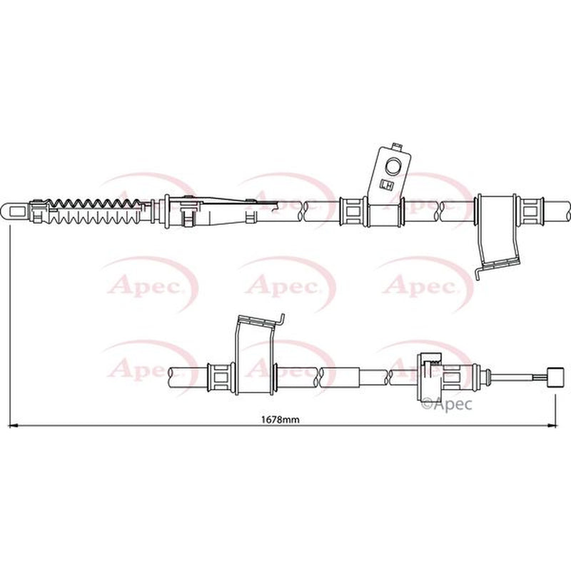 Apec Handbrake Cable Right Rear fits Kia Cee'D 2006-2012 1.4 1.6 2.0