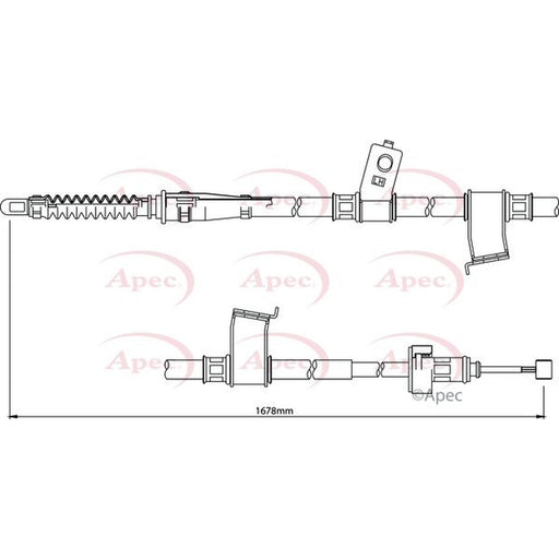 Apec Handbrake Cable Right Rear fits Kia Cee'D 2006-2012 1.4 1.6 2.0