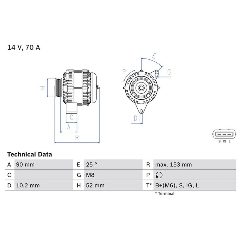 Bosch Car Alternator 12V 0 986 040 531