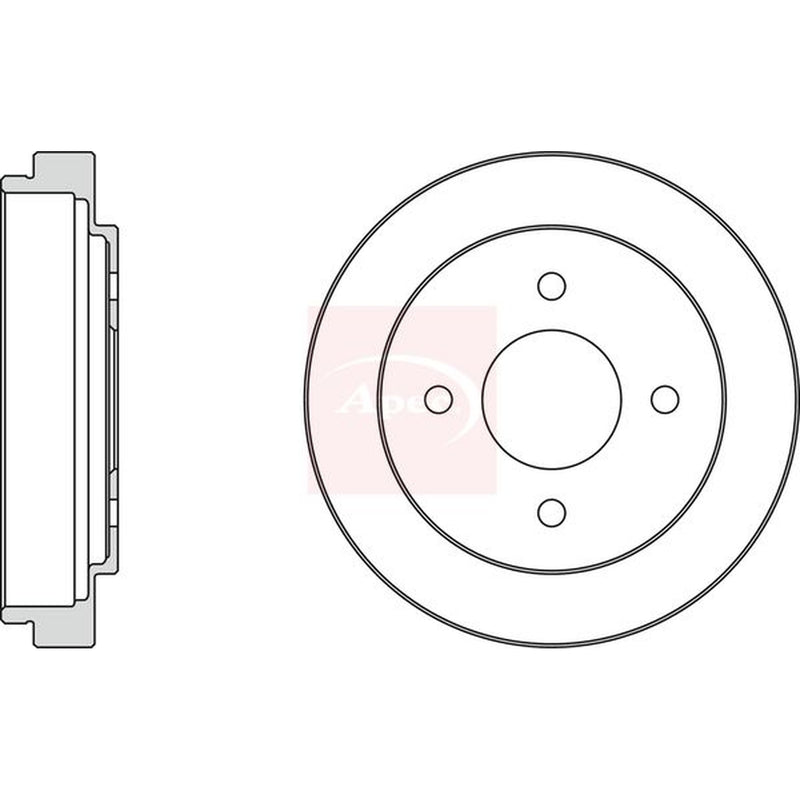Apec Brake Drum Assembly Rear fits Nissan Micra II 1992-2003 1.0 1.3 1.4