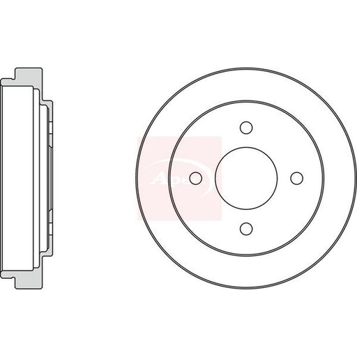 Apec 2 x Brake Drums fits Nissan Micra II 1992-2003 1.0 1.3 1.4