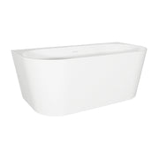 Baridi Back-to-Wall Slim Rim Bath 150cm - Gloss White