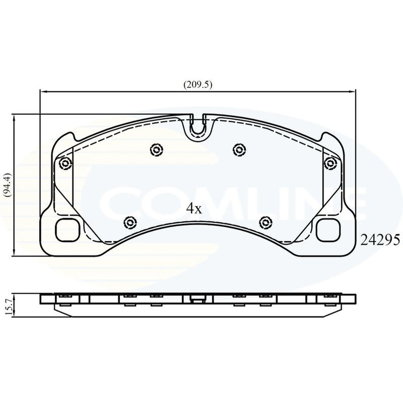 Comline 4 x Front Brake Pad Set fits Porsche Cayenne 2002-2018