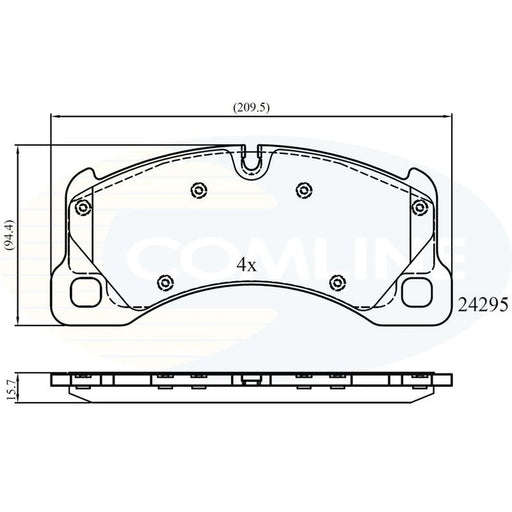 Comline 4 x Front Brake Pad Set fits Porsche Cayenne 2002-2018