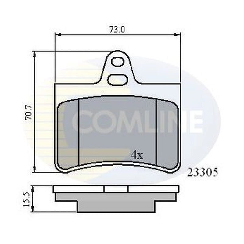 Comline 4 x Rear Brake Pad Set fits Citroën C5 I 2001-2004 1.8 2.0 2.2 3.0