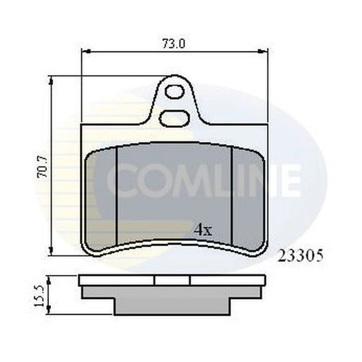 Comline 4 x Rear Brake Pad Set fits Citroën C5 I 2001-2004 1.8 2.0 2.2 3.0