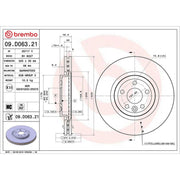 Brembo 2 x Internally Vented Front Brake Discs 09.D063.21-x2
