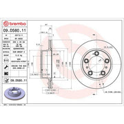 Brembo 2 x Brake Discs fits Porsche Boxster 1996-2002 2.5 2.7 3.2
