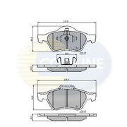 Comline Front & Rear Pads fits Renault Twingo II 2008-2014 1.6