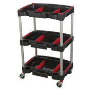 Sealey Workshop Trolley 3-Level Composite with Parts Storage CX313 Sealey - Dynamic Drive