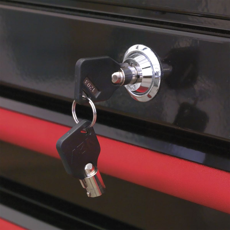 Sealey Topchest 4 Drawer Retro Style Black with Red Anodised Drawer Pulls Sealey - Dynamic Drive