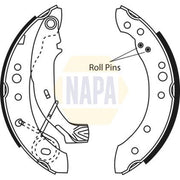NAPA Brake Shoe Set Axle Kit fits Citroën C2 2003-2012 1.1 1.4