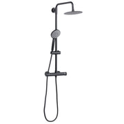 Baridi Thermostatic Shower Mixer Set 20cm Round Head Adjustable Rail