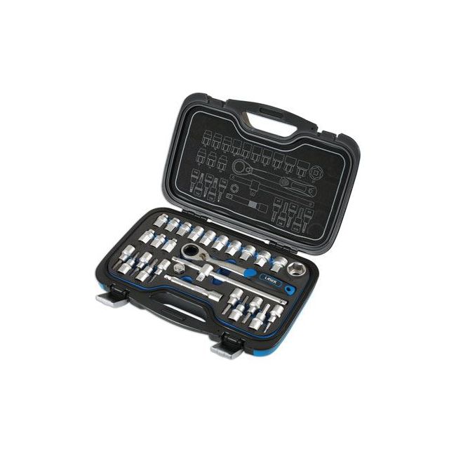 Laser Go Thru Socket Set 1/2"D 28pc 7054 Laser - Dynamic Drive
