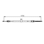 Bosch Handbrake Cable Rear fits Nissan Note 2006-2013 1.4 1.5 1.6