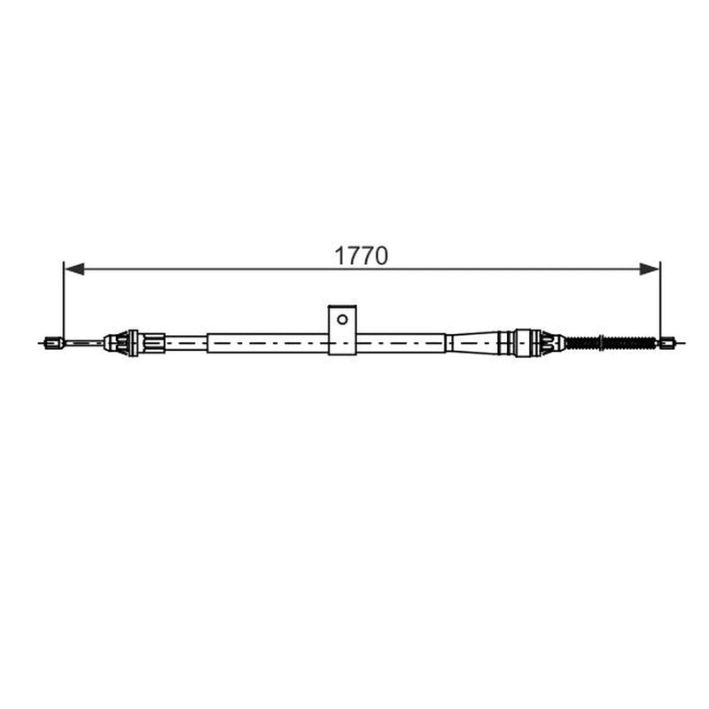 Bosch Handbrake Cable Rear fits Nissan Note 2006-2013 1.4 1.5 1.6