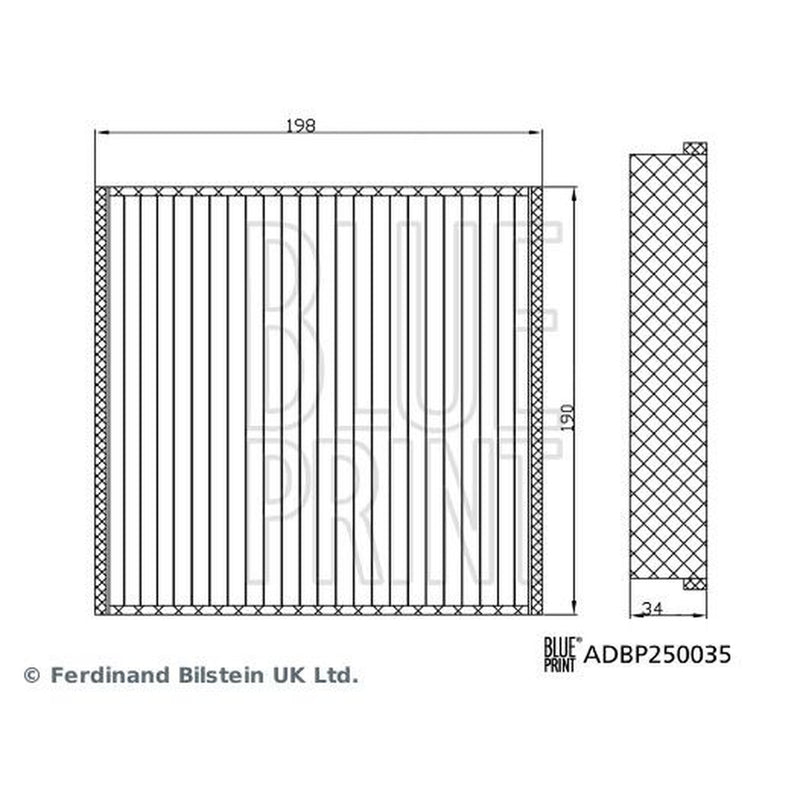 Blue Print Cabin Air Filter (Pollen Filter) fits Mercedes-Benz Gle 2018-2023