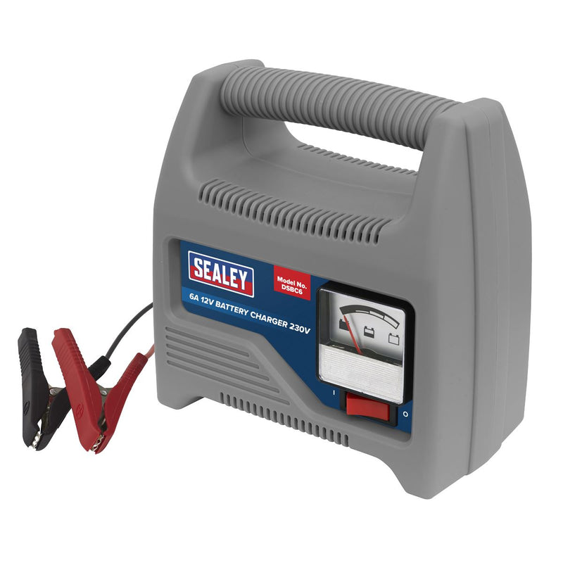 Sealey DSBC6 Battery Charger 12V 6Amp 230V Automatic Car / Bike / Van 20-80Ah Sealey  - Dynamic Drive