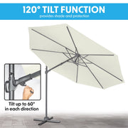 Dellonda Cantilever Parasol with 360 Rotation, Tilt & Cover 3m - Cream Dellonda - Dynamic Drive
