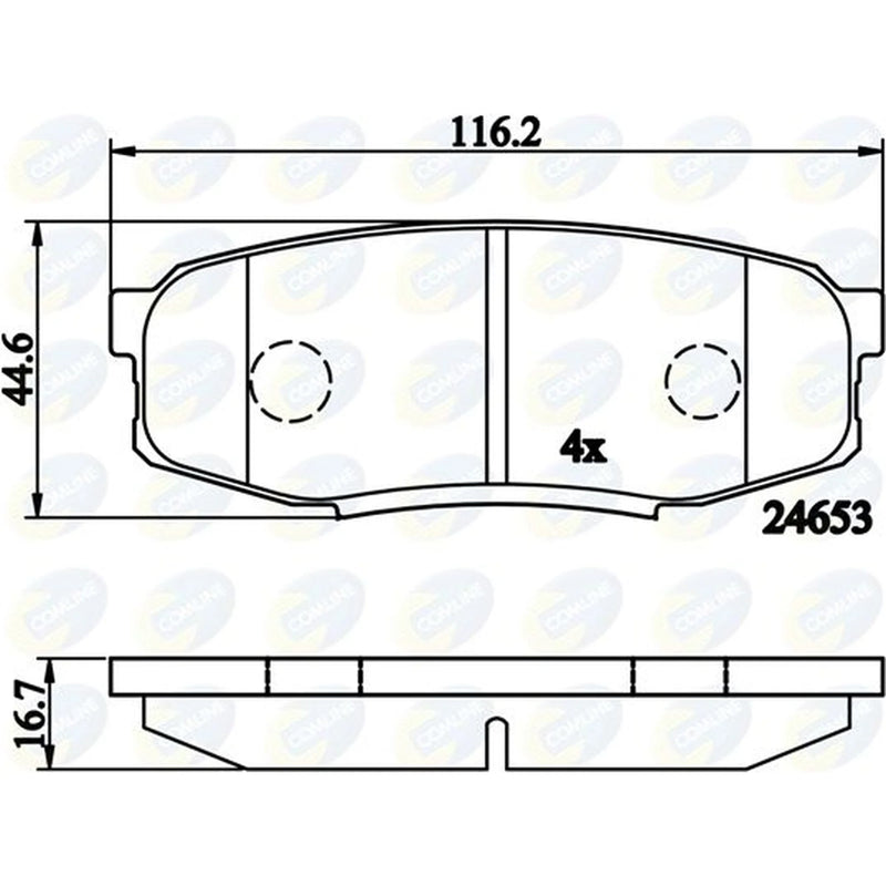 Comline 4 x Rear Brake Pad Set fits Toyota Land Cruiser 200 2007-2008 4.5 4.7