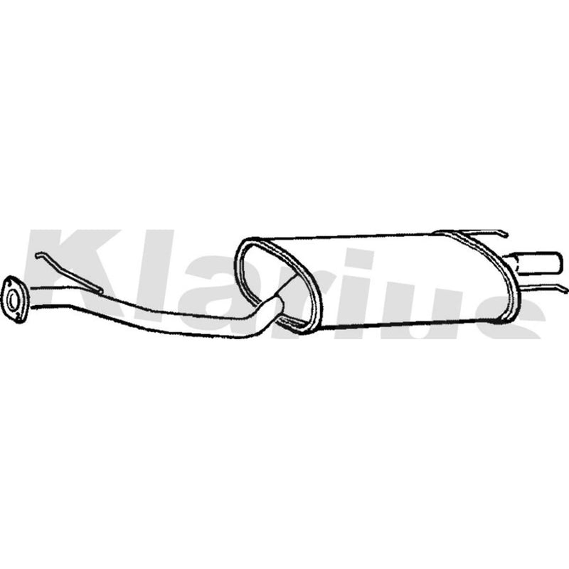 Klarius Box With Tail Pipe Rear fits Honda Accord 1993-1998 1.8 2.0