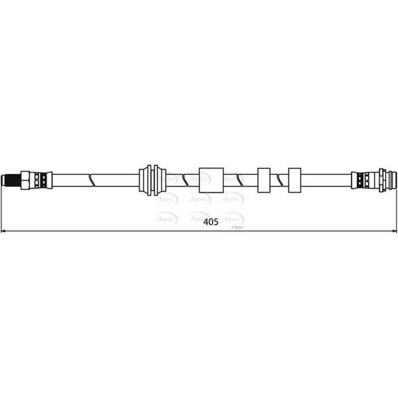Apec Brake Hydraulic Hose Line Front fits Ford Galaxy 2010-2015 2.0