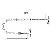 Bosch Handbrake Cable Right Rear fits Renault Scénic I 2000-2003 1.9 2.0