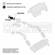 First Line Intercooler Turbo Charge Air Hose fits Ford Tourneo Connect 2002-2013