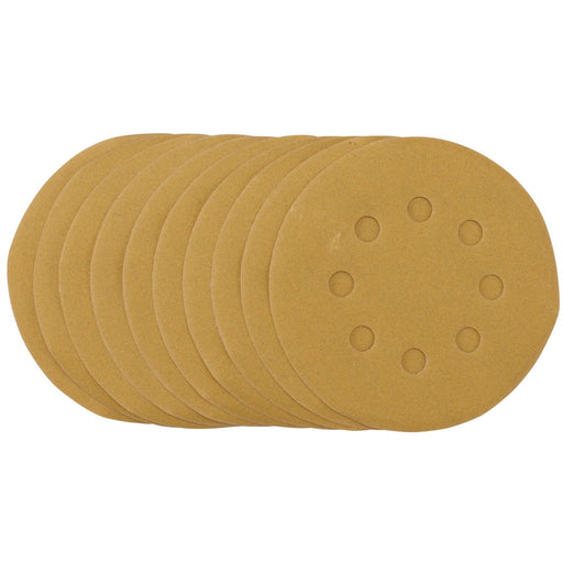 Draper Gold Sanding Discs with Hook & Loop, 125mm, 240 Grit (Pack of 10) 58340 Draper - Dynamic Drive