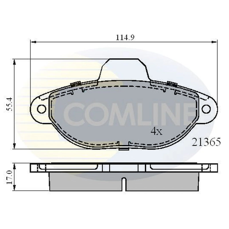 Comline 4 x Front Brake Pad Set fits Fiat Cinquecento 1991-1999 0.7 0.9 1.1
