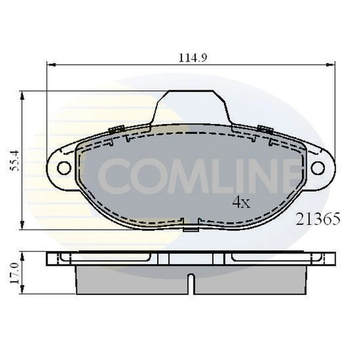 Comline 4 x Front Brake Pad Set fits Fiat Cinquecento 1991-1999 0.7 0.9 1.1