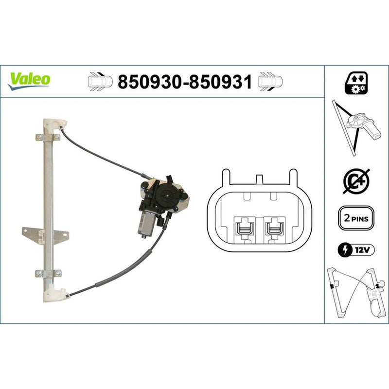 Valeo Electric Window Regulator Lifter Left Front 850930