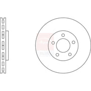Apec 2 x Vented Front Brake Discs SDK6742-x2