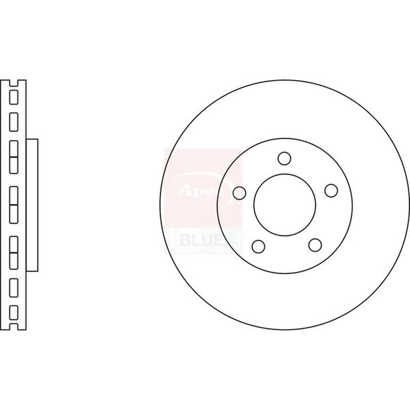 Apec 2 x Vented Front Brake Discs SDK6742-x2