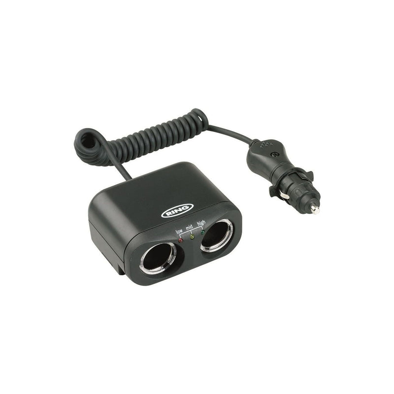 Ring RMS2 Two 12V Sockets Car Adaptor with Battery Analyser for Dash Cams, Sat N Ring Automotive - Dynamic Drive