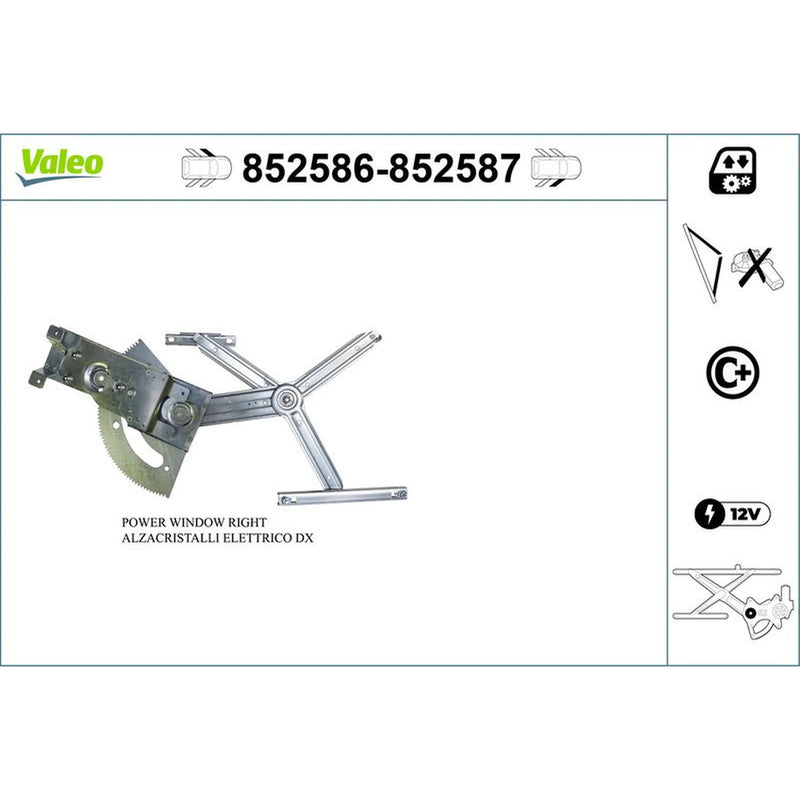 Valeo Electric Window Regulator Lifter Left Front 852586