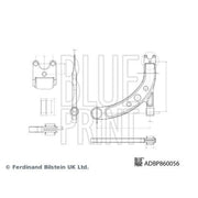 Blue Print Control/Trailing Arm Front Left fits Hyundai Accent IV 2010-2018