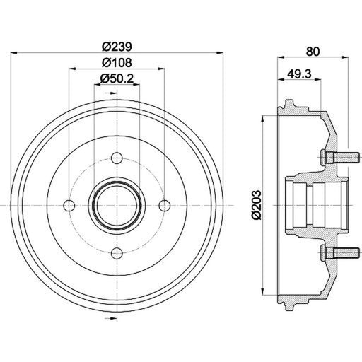 Mintex Brake Drum Assembly Rear fits Ford Courier Hatchback 1998-2002 1.4