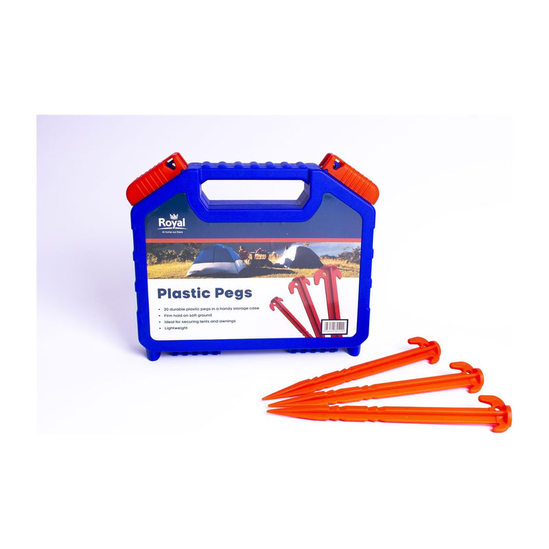 Royal Tent Awning Plastic Pegs x20 Cary Case Leisure Soft Ground Camping Royal  - Dynamic Drive