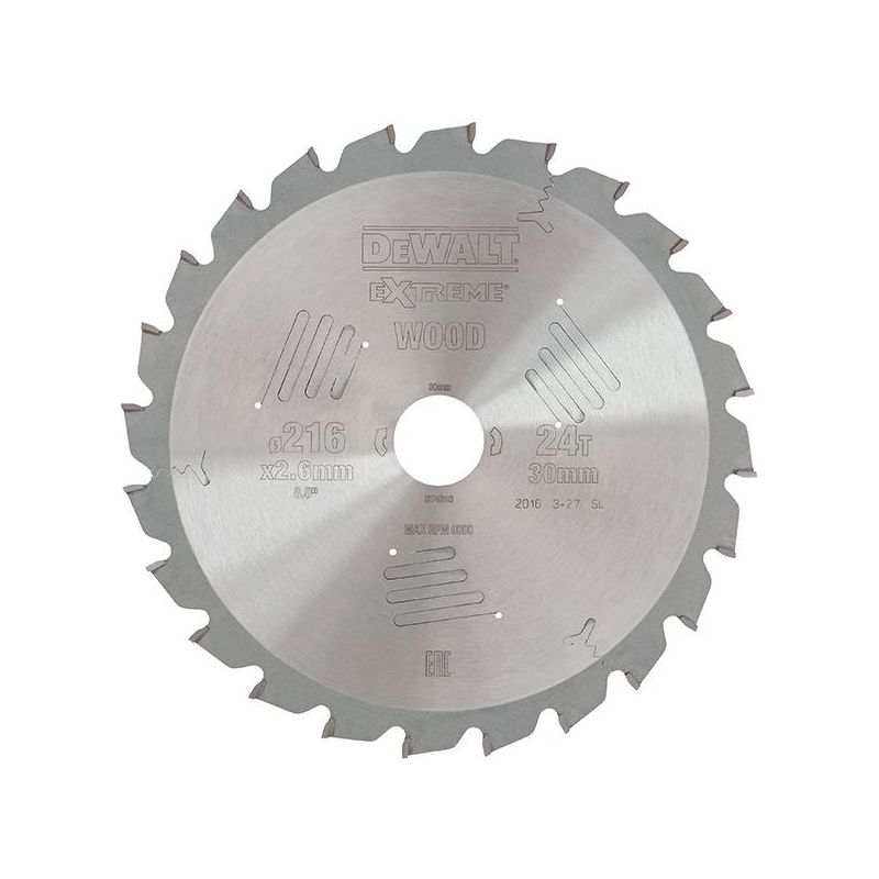 Dewalt Power Tools Series 60 Circular Saw Blade 216 x 30mm x 24T ATB/Neg DeWALT Power Tools - Dynamic Drive
