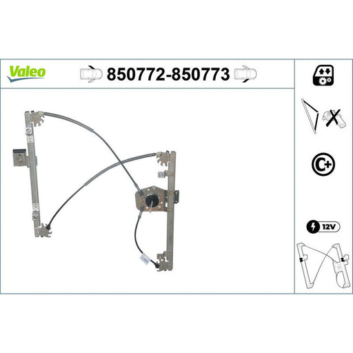 Valeo Electric Window Regulator Lifter Right Front 850773