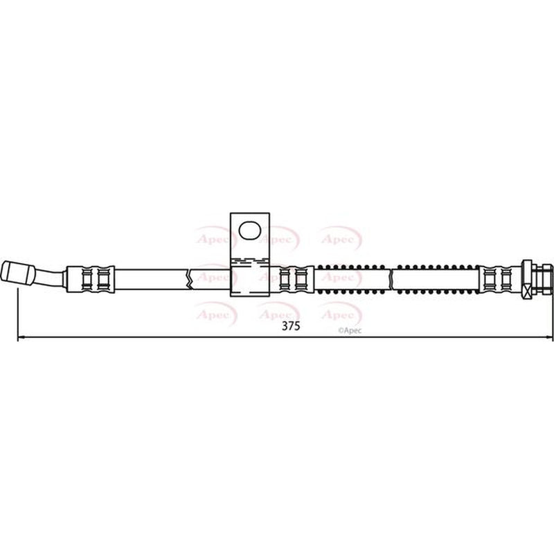 Apec Brake Hydraulic Hose Line Front Right fits Hyundai Amica 1998-2002 1.0