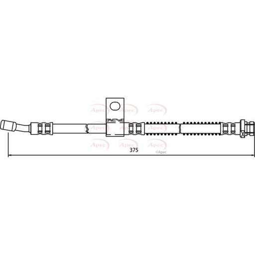 Apec Brake Hydraulic Hose Line Front Right fits Hyundai Amica 1998-2002 1.0
