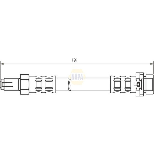 NAPA Brake Hydraulic Hose Line Rear fits Ford Focus I 1998-2004 1.4 1.6 1.8 2.0
