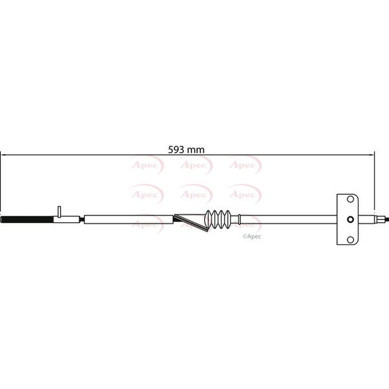 Apec Handbrake Cable Front fits Fiat Multipla 1999-2010 1.6 1.9