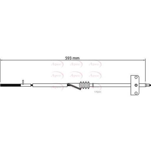 Apec Handbrake Cable Front fits Fiat Multipla 1999-2010 1.6 1.9